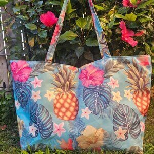 TROPICAL Colorful Water - resistant Beach Bag